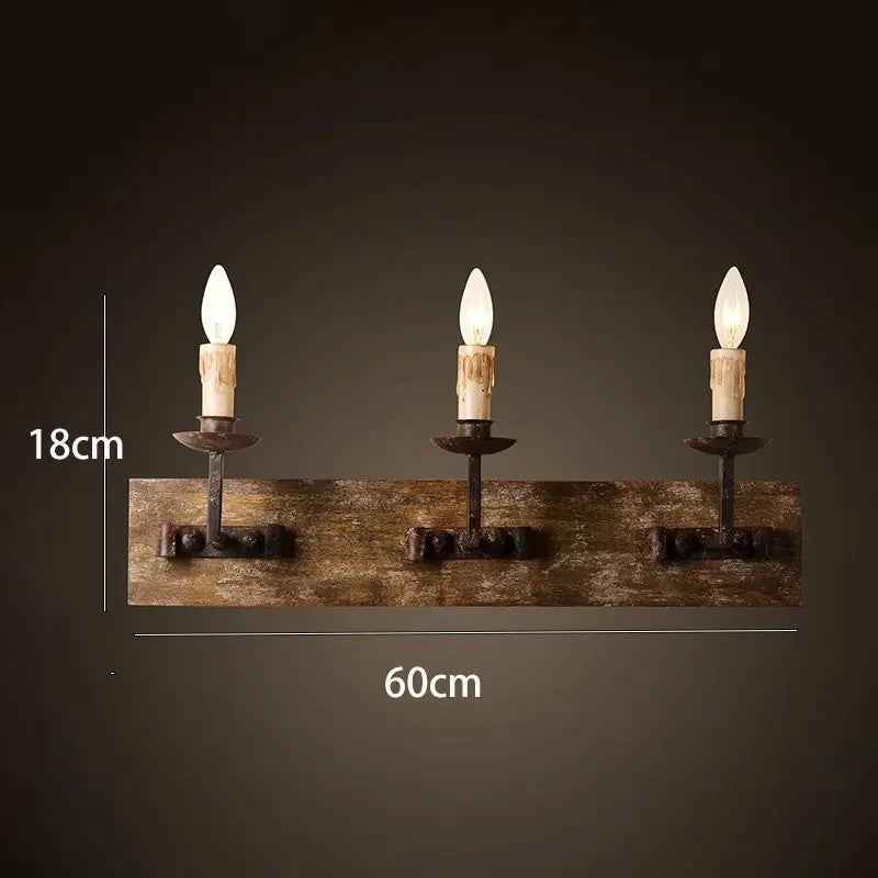DecorBites™ Country Retro Wall Light Solid Wood for Bedroom Living Room, Creative Lighting
