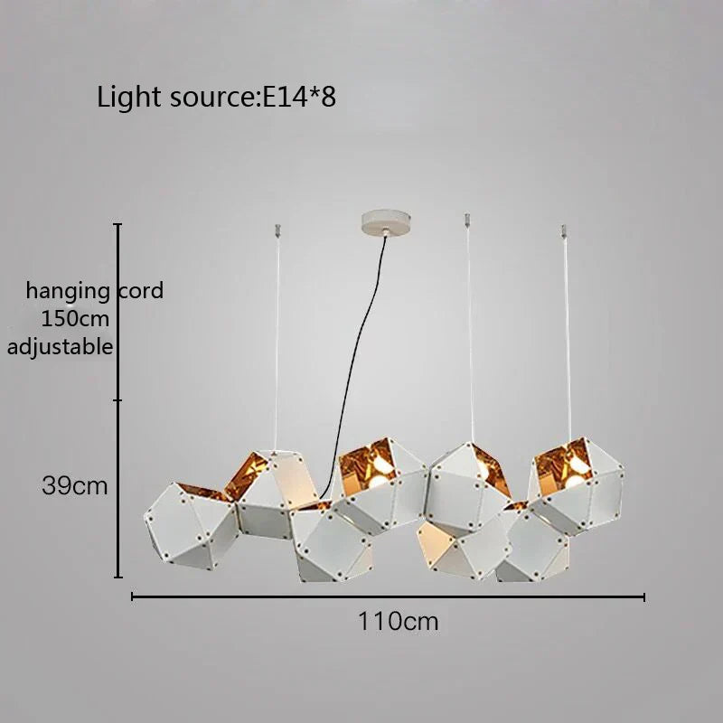 DecorBites™ Cube LED Pendant Light: Art Deco Hanging Lamp for All-Match Style