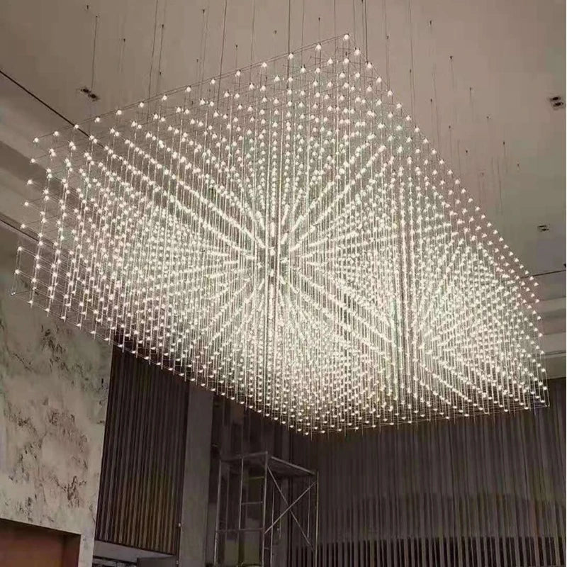 DecorBites™ Cube LED Chandelier for Modern Luxury Living Room & Dining Office Hotel