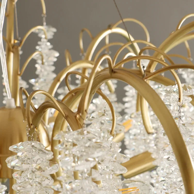 DecorBites™ Crystal LED Chandeliers: Luxury Ceiling Pendant Lighting for Home, Dining, and Living Spaces