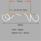 Modern Linear Stainless Steel LED Pendant Light