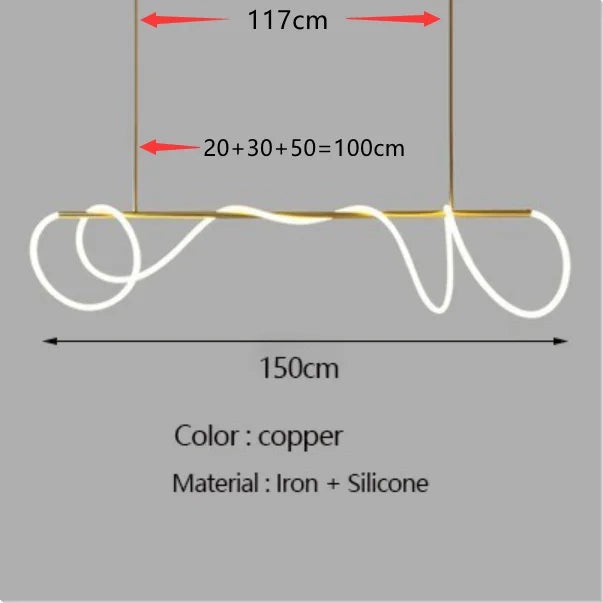 Modern Linear Stainless Steel LED Pendant Light