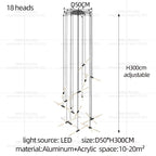 Modern Black Multi-Light Stairwell Pendant Light