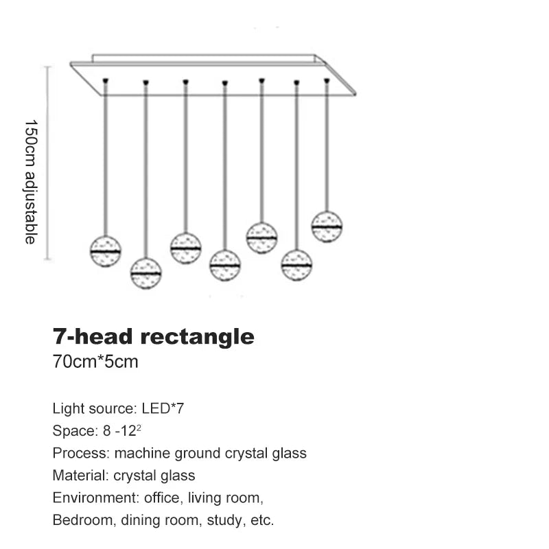 DecorBites™ Crystal Ceiling Chandelier for Staircase & Hallway, Elegant Long Cable Pendant Light