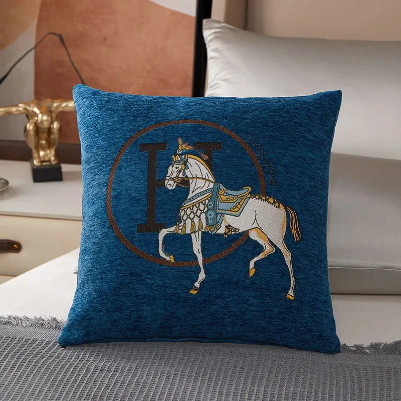 DecorBites™ Cotton Home Logo Cushion Cover Throw Pillow Cover House Decor Fur Living Room
