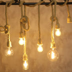 Vintage Hemp Rope Industrial Pendant Light