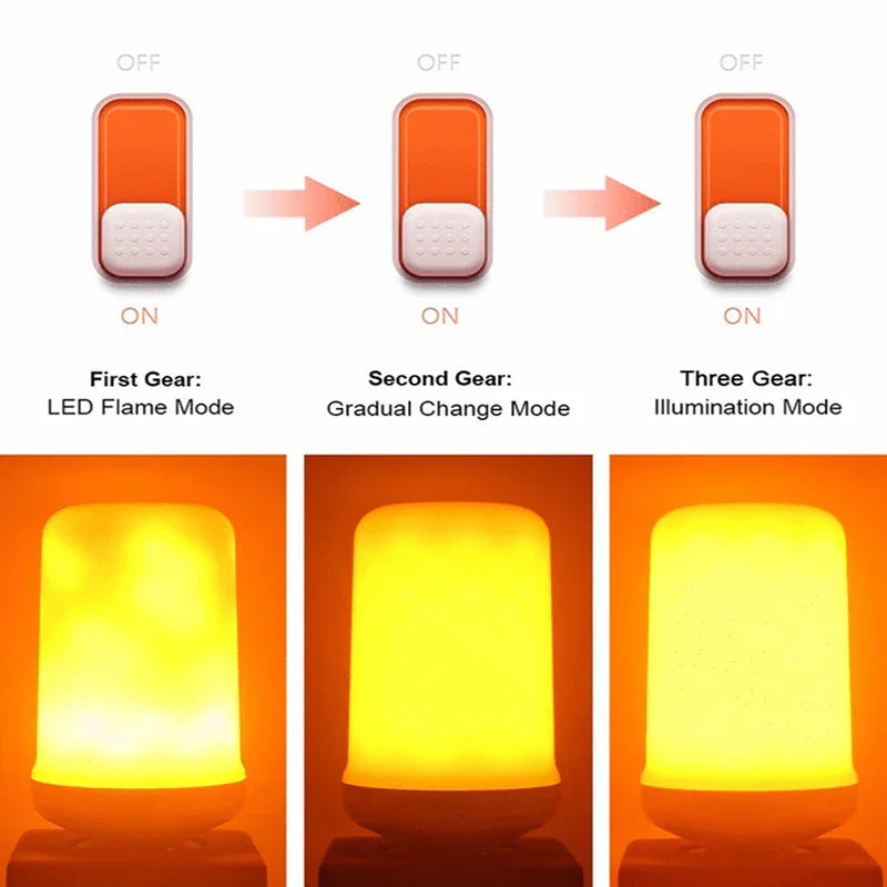 DecorBites™ لمبة لهب LED 4 أوضاع إضاءة بتأثير اللهب للحفلات وديكور الحديقة والمهرجانات وقاعات الكاريوكي