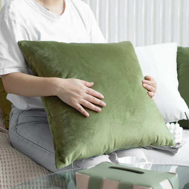 DecorBites™ Green Velvet Pillow Case 45X45CM – Luxury Nordic Home Decor