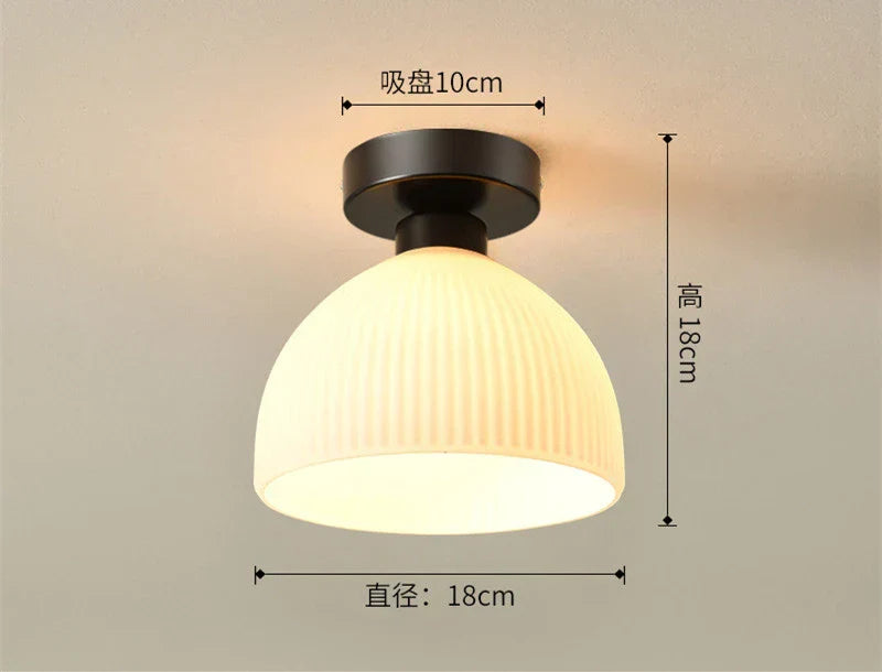DecorBites™ Ceramic Glass Chandelier: Modern LED Ceiling Light for Living Room Aisle
