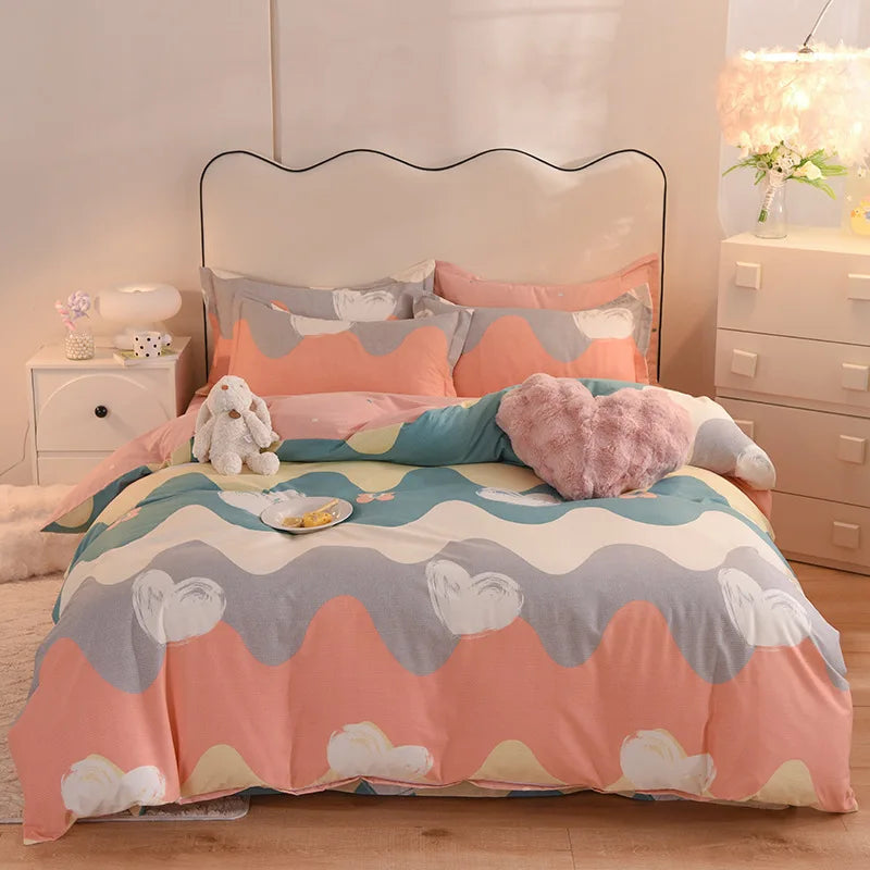 DecorBites™ Cotton Thickened Bedding Set - Single/Double Size, High Quality, Warm & Soft.