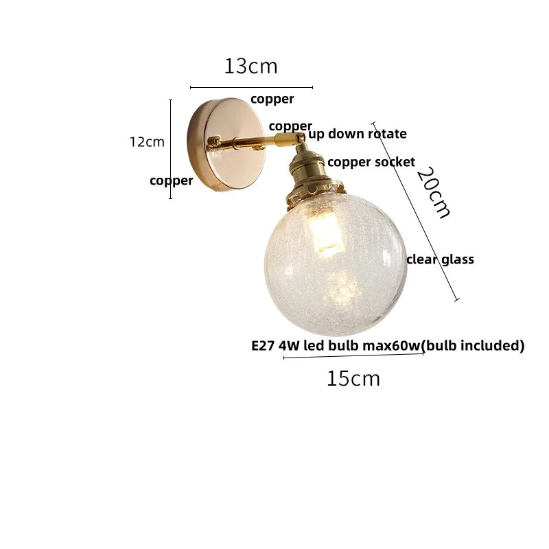 DecorBites™ Clear Glass LED Wall Sconce Modern Rotate Stair Light