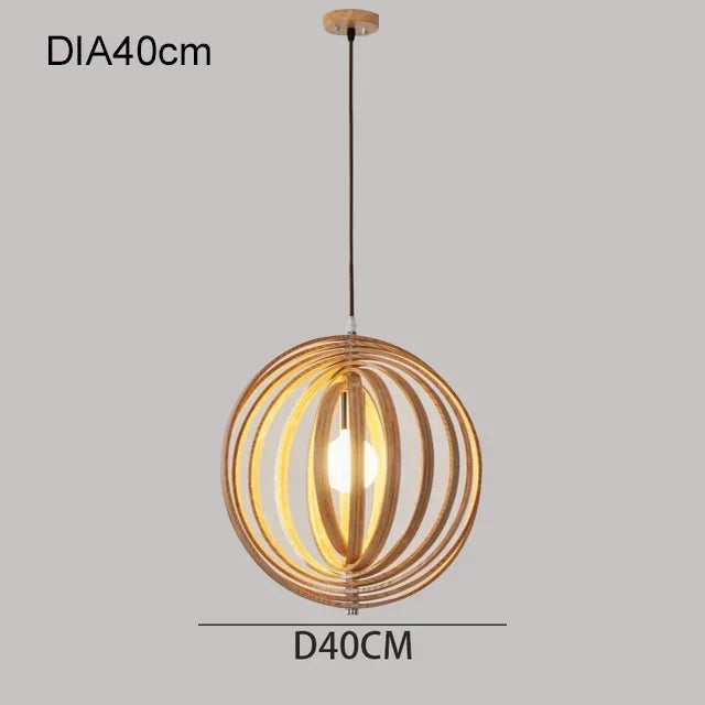 ثريا خشبية معلقة على شكل قمر ياباني من DecorBites™ لديكور المنزل