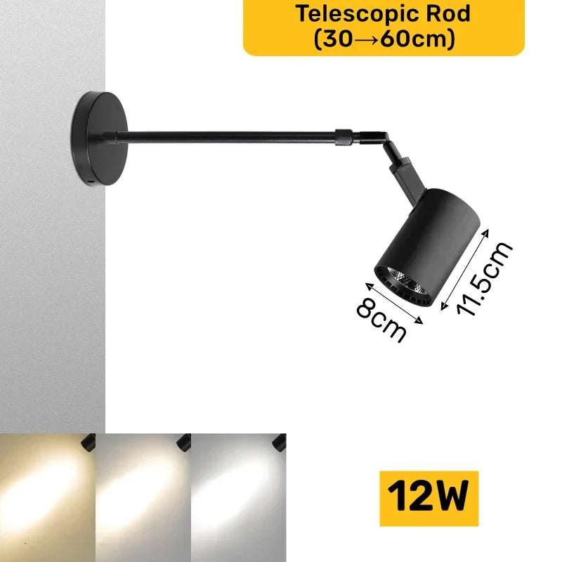 DecorBites™ Adjustable LED Wall Lamp for Modern Industrial Living Room, Bedroom & Gallery