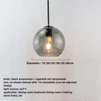 Modern Glass Ball Chandelier Lights for Dining Room Bar Kitchen Hanging Lamps Living Smoky Gray Glass Lampara Lustres Led Lights