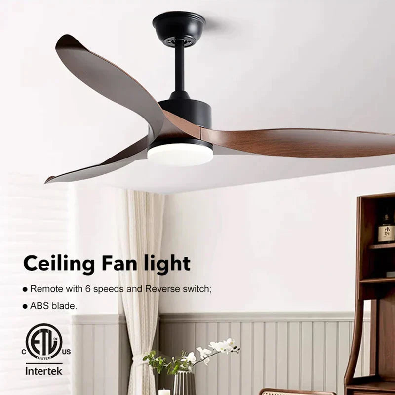 DecorBites™ 52 Inch Pure Copper DC Motor Remote Control Ceiling Fan With Light
