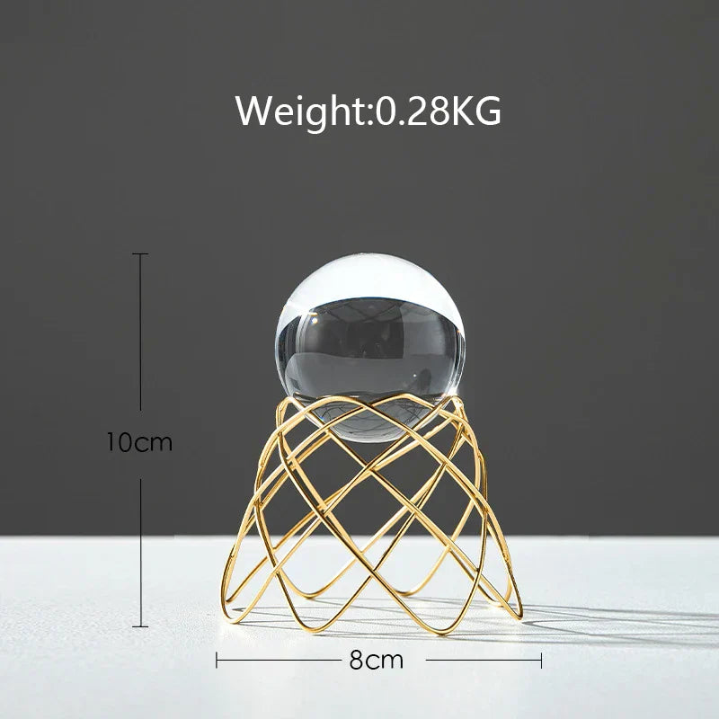 DecorBites™ Crystal Ball Crafts: Nordic Light Luxury Modern Metal Décor for Home and TV Cabinet