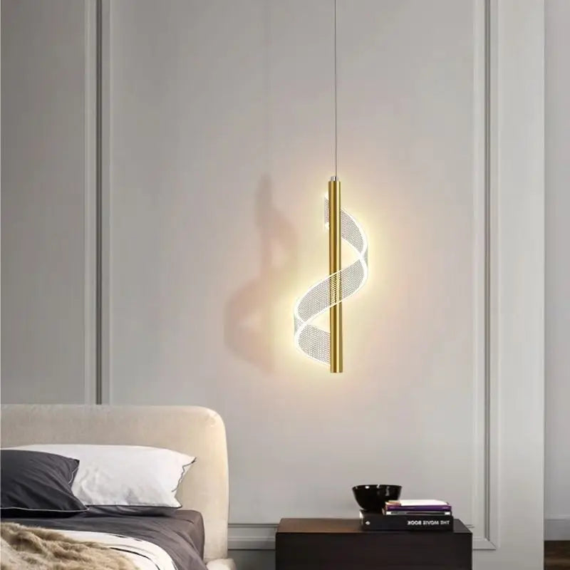 DecorBites™ Acrylic Spiral Pendant Lamp Bedroom Living Room Modern Nordic Drop Hanging Light