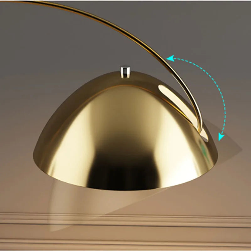 مصباح أرضي LED DecorBites™ ذهبي أسود معدني بسيط حديث لغرفة المعيشة