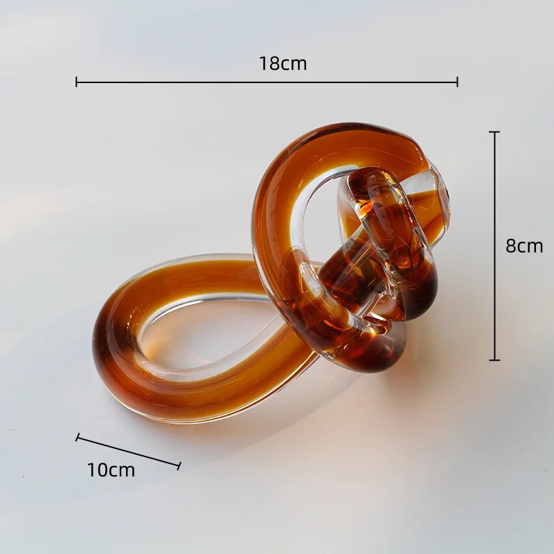 DecorBites™ Geometric Glass Twine Knot Ornament Home Decor