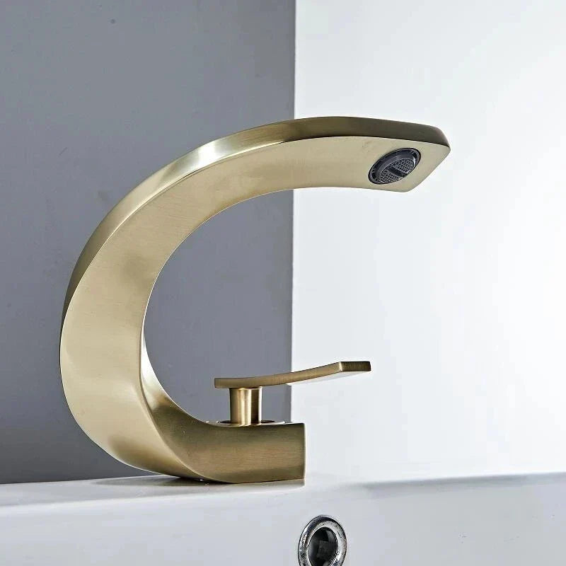 DecorBites™ Basin Faucet Brushed Gold Mixer Tap Hot Cold Sink Faucet Chrome Black New