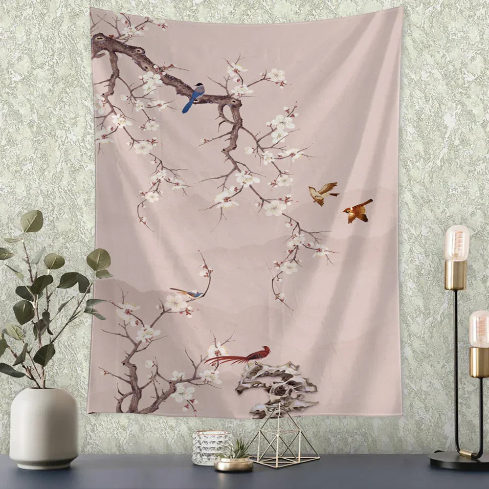 DecorBites™ Flying Crane Wall Hanging Tapestry for Home Retro Wall Decor