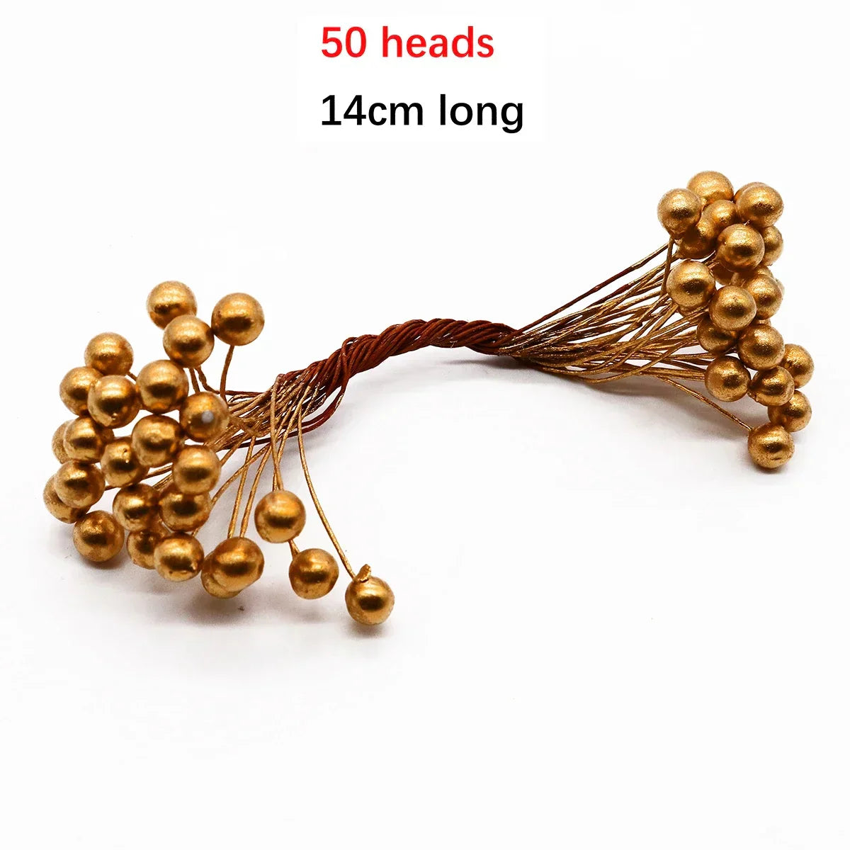 DecorBites™ Gold Hybrid Flower Cherry Stamen Berries Bundle لتزيينك بنفسك