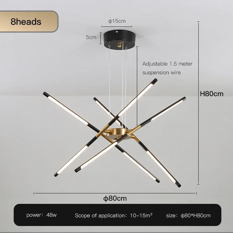 DecorBites™ Black LED Ceiling Chandelier for Nordic Modern Home Decor