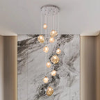 Modern Ring Pendant Chandelier in Iron, Acrylic, Glass