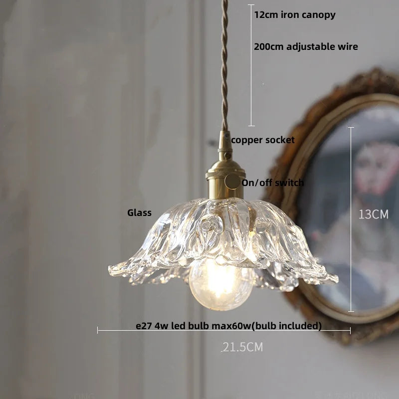 DecorBites™ Clear Glass LED Pendant Light Fixture for Modern Home Decor