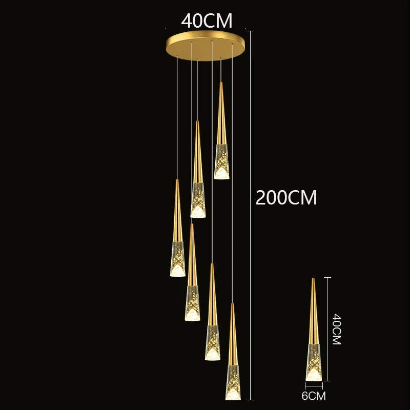 Modern Crystal Staircase Chandelier Pendant Light