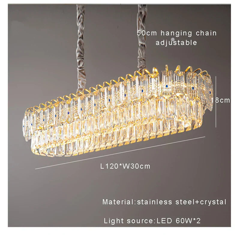 DecorBites™ Double Crystal Ceiling Chandelier: Modern Luxury Home Decoration for Living Room