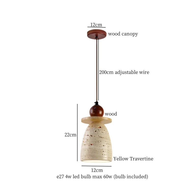 DecorBites™ LED Yellow Travertine Pendant Light Hanglampen for Kitchen Cafe Living Room