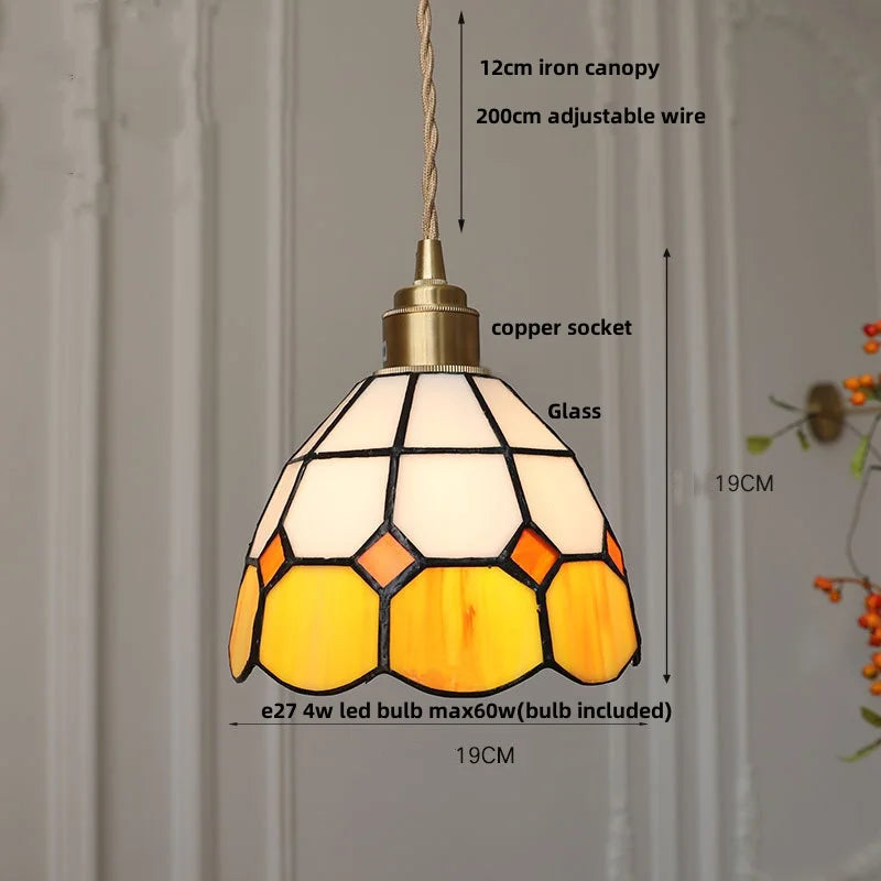 DecorBites™ Brass LED Pendant Light with Adjustable Glass & Wood Hang Lamp