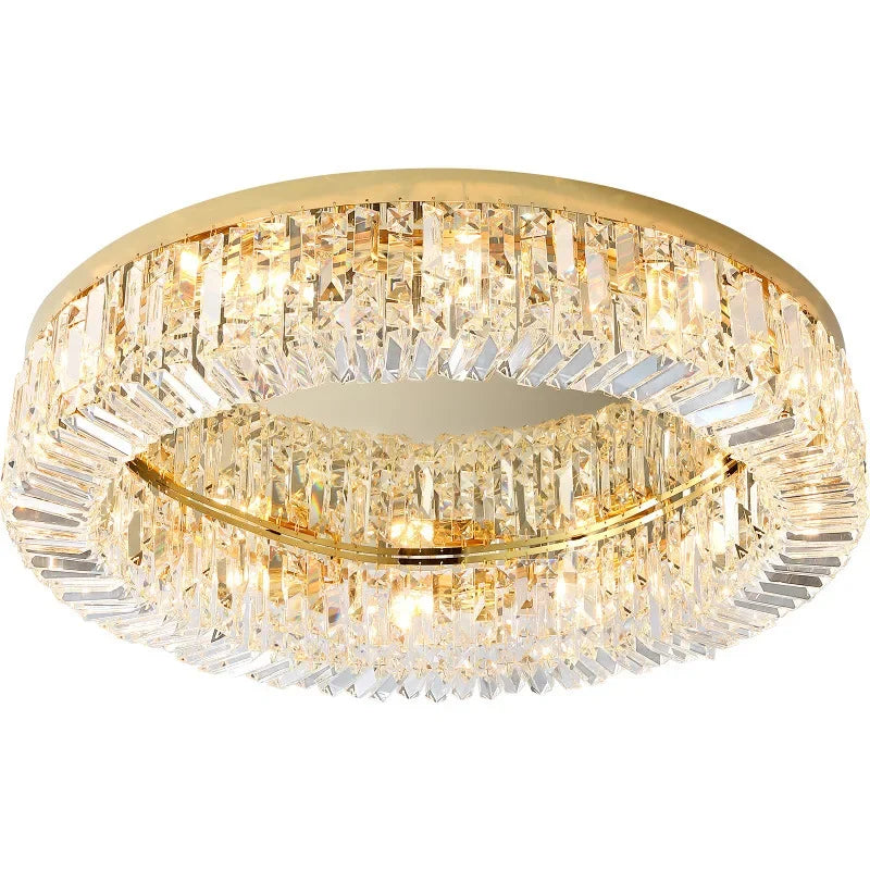 DecorBites™ Crystal Gold Ceiling Light for Dining Room, LED Chandeliers Living Room Decoration