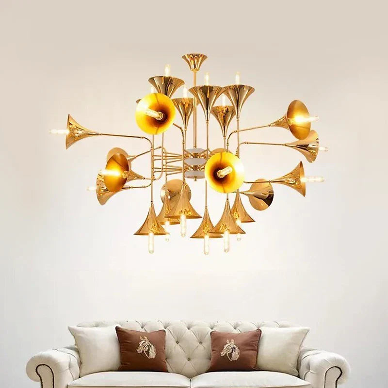 ثريا ترومبيت متوهجة ذهبية من DecorBites™ للمطبخ والردهة وغرفة الدراسة وغرفة الاستقبال