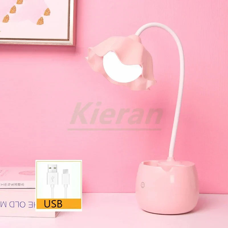 مصباح أرضي لوتس DecorBites™: مصباح مكتب LED حديث لغرفة النوم والدراسة وغرفة المعيشة