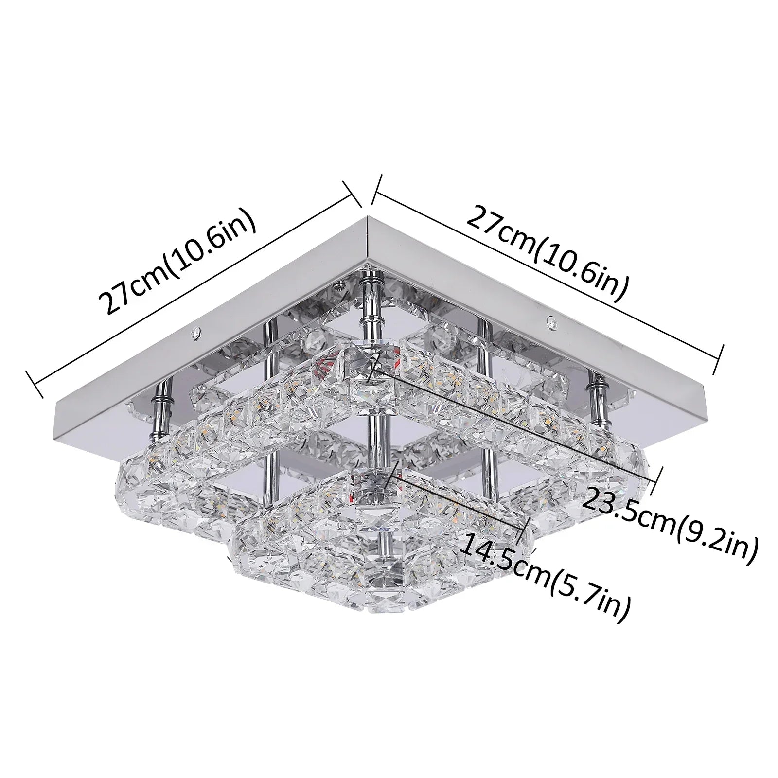 DecorBites™ Crystal LED Flush Mount Ceiling Light for Kitchen Hallway - Modern Chandelier Fixture