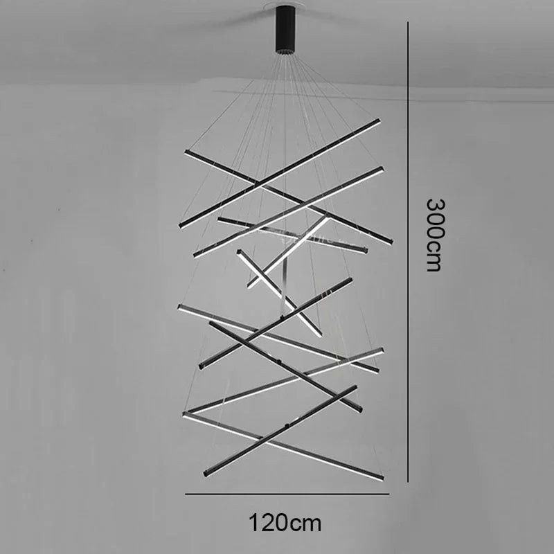 Modern Black Multi-Light LED Pendant Chandelier