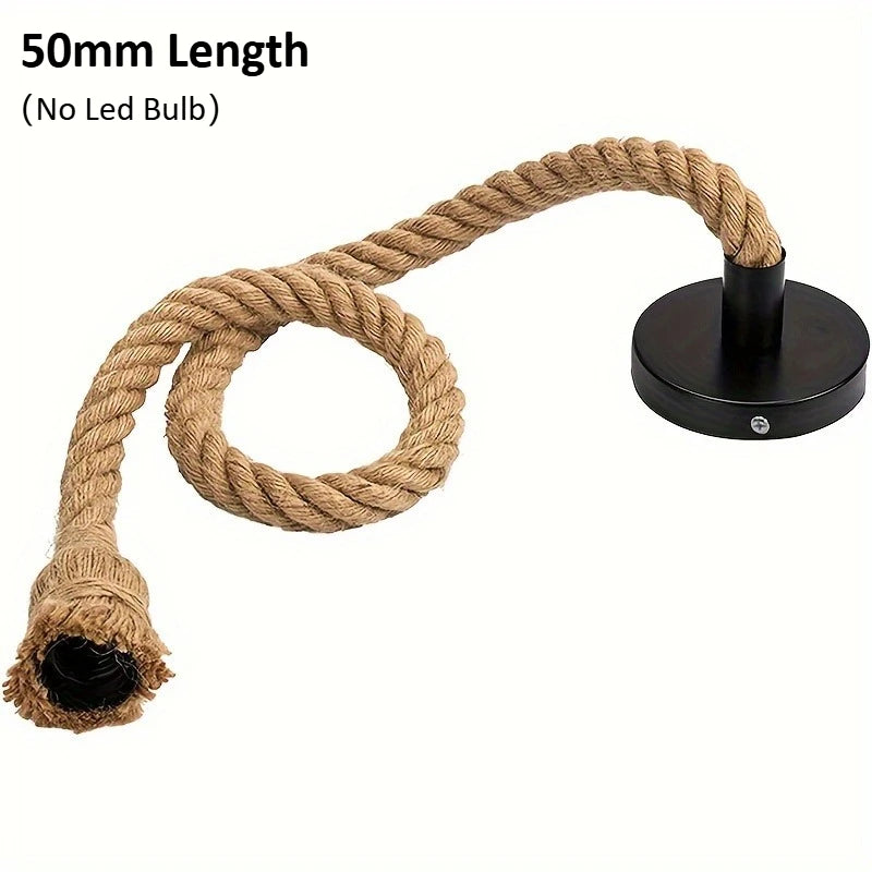 Handwoven Hemp Rope Vintage Pendant Light, E27