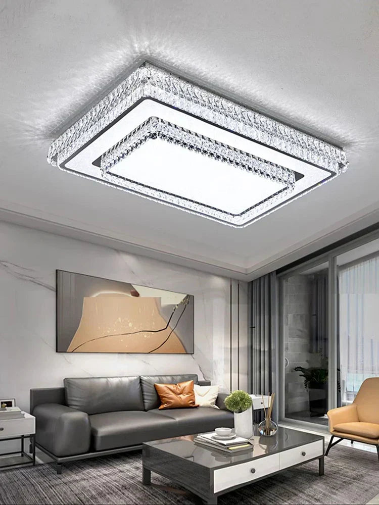 DecorBites™ Crystal LED Ceiling Lamp 2024: Luxury Minimalist Bedroom Lights