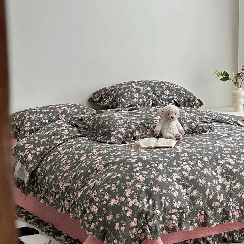 غطاء لحاف دانتيل كوري DecorBites™ Floral: لحاف ناعم فاخر لسرير كوين وكينج، ديكور منزلي قابل للتنفس