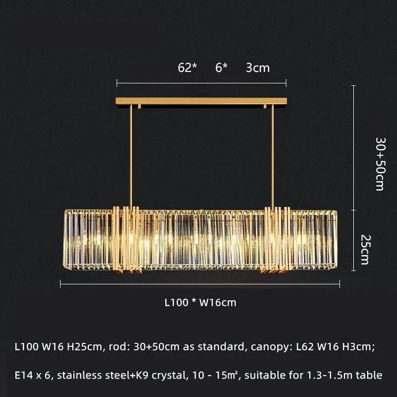 نجفة كريستال LED فاخرة E14 من DecorBites™: إضاءة أنيقة لغرفة الطعام