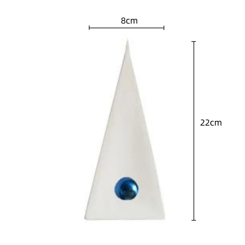 DécorBites™ Ornement Triangle Géométrique Boule Bleue : Figurine Décorative Abstraite