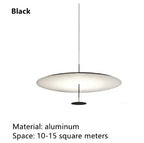 Postmodern Saucer Metal Pendant Light in White or Black