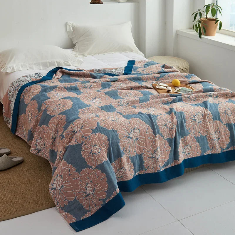 DecorBites™ Cotton Gauze Towel Throw Blanket - Soft and Cozy Bedspread for All Seasons