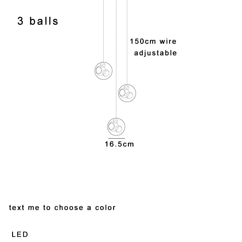 DecorBites™ Glass Ball Pendant Light: Modern Handmade Boho Sputnik Fixture for Living Room & Dining Room