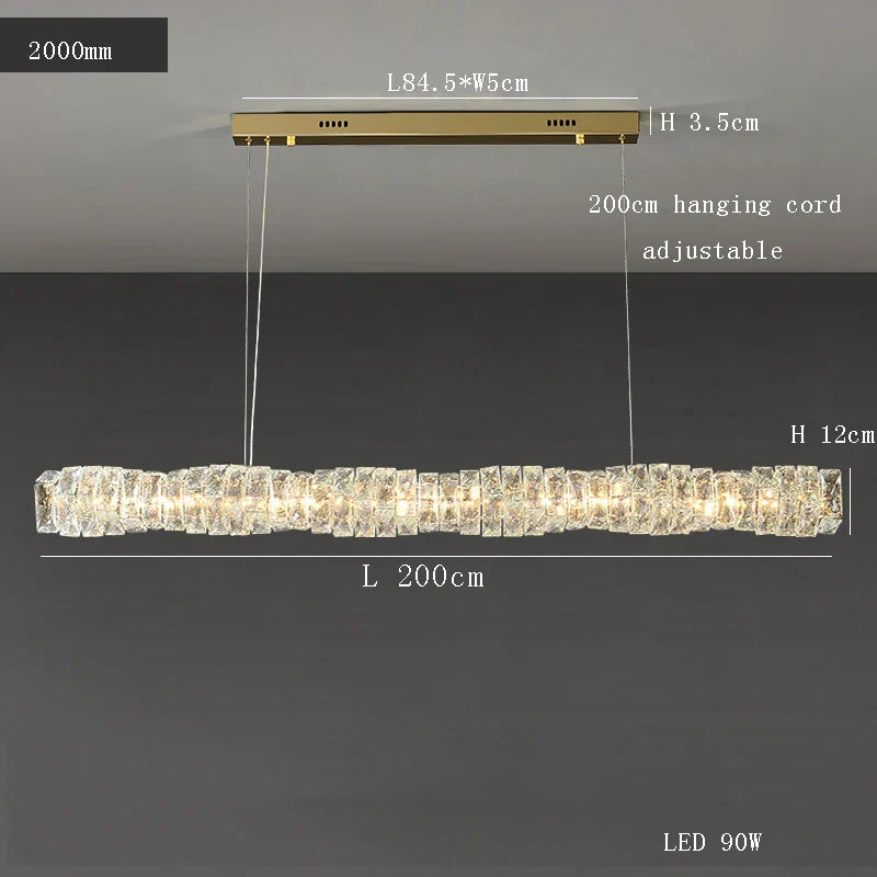 DecorBites™ Glass Chandelier LED Ceiling Light Fixture Modern for Living Room Hotel Dining Hall