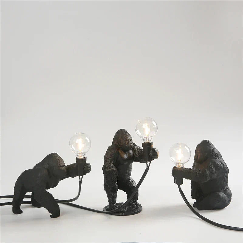 DecorBites™ King Kong Resin Night Light: Customizable LED Table Lamp for Modern Living Spaces