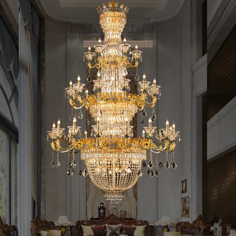 DecorBites™ ثريا كريستال فاخرة: إضاءة شمعة أنيقة لغرفة المعيشة والطعام من النحاس