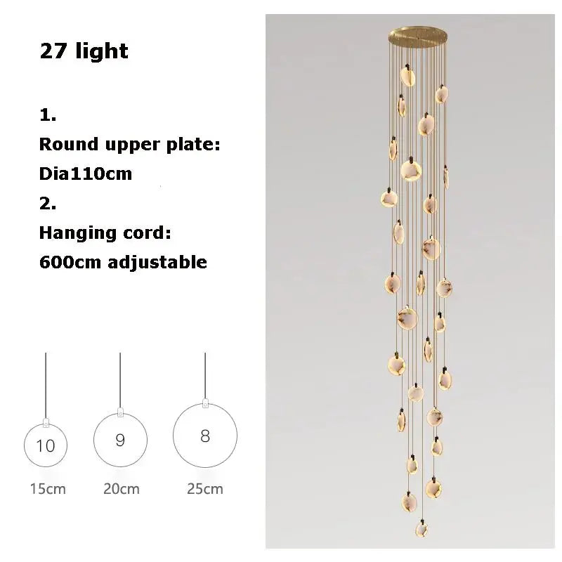 Nordic Marble Pendant Light With Polished Copper Finish